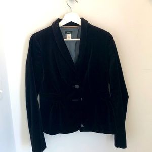 J. Crew 6Tall black velvet blazer
